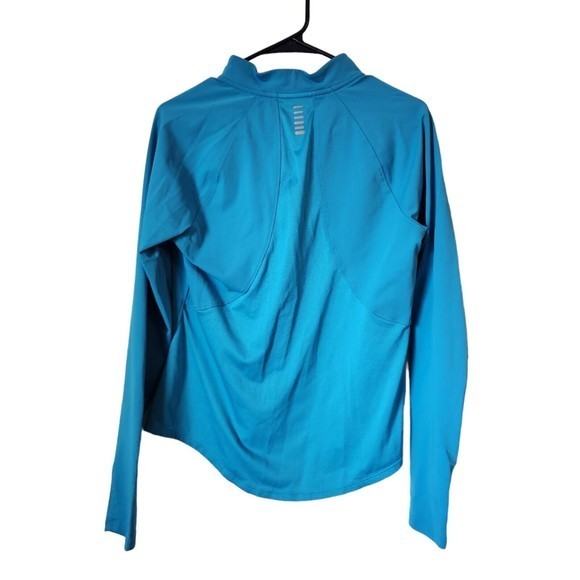 Under Armour Heatgear Pullover Quarter Zip Teal Women Size Medium Thumb Holes - Picture 2 of 3